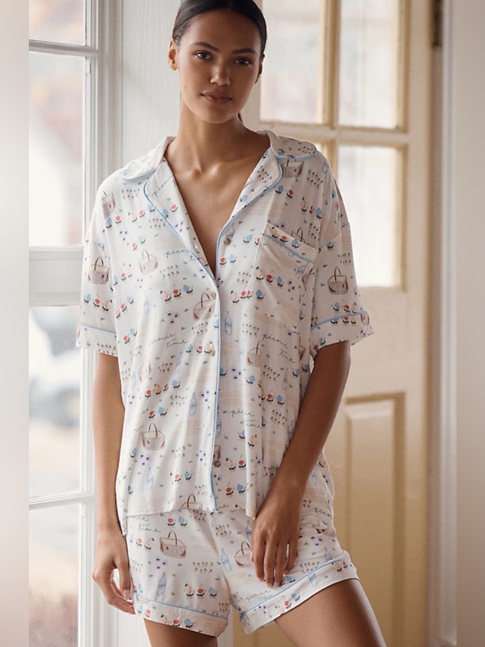 Anthropologie BedHead PJs Picnic In The Park Short Pajama Set